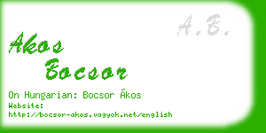 akos bocsor business card